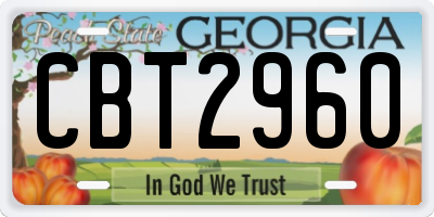 GA license plate CBT2960