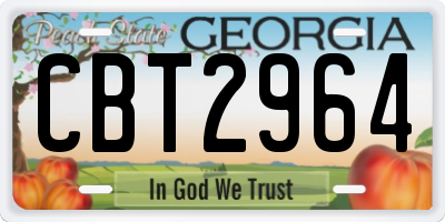 GA license plate CBT2964