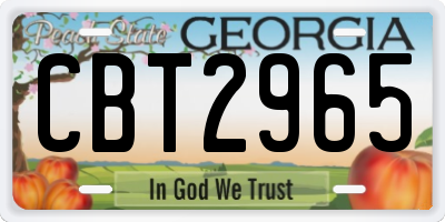 GA license plate CBT2965