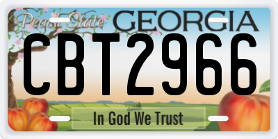 GA license plate CBT2966
