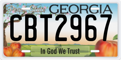 GA license plate CBT2967
