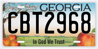 GA license plate CBT2968