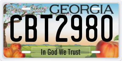 GA license plate CBT2980