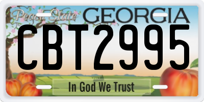 GA license plate CBT2995