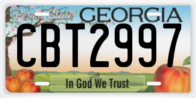GA license plate CBT2997