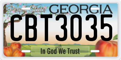 GA license plate CBT3035