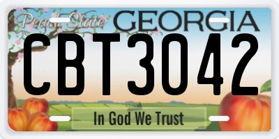 GA license plate CBT3042