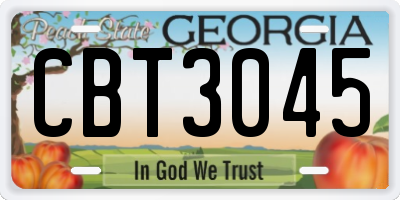 GA license plate CBT3045