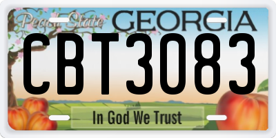 GA license plate CBT3083