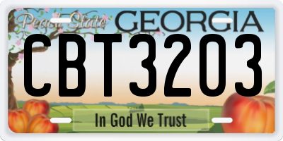 GA license plate CBT3203
