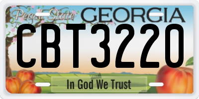 GA license plate CBT3220