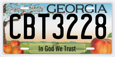 GA license plate CBT3228