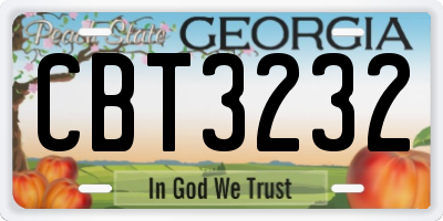 GA license plate CBT3232