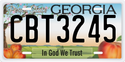 GA license plate CBT3245