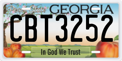 GA license plate CBT3252