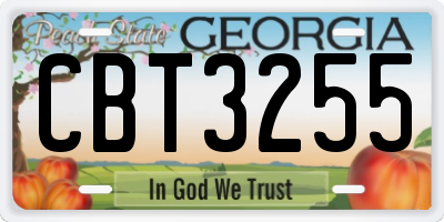 GA license plate CBT3255