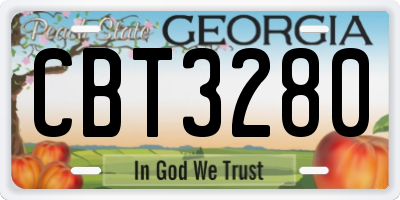GA license plate CBT3280