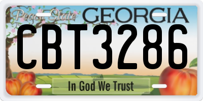 GA license plate CBT3286