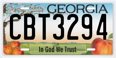 GA license plate CBT3294