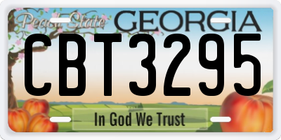 GA license plate CBT3295