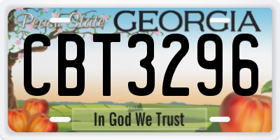 GA license plate CBT3296