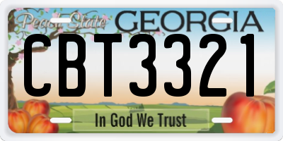 GA license plate CBT3321