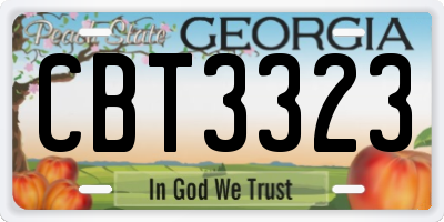 GA license plate CBT3323