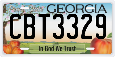 GA license plate CBT3329
