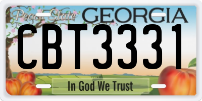 GA license plate CBT3331
