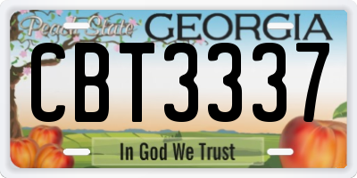GA license plate CBT3337