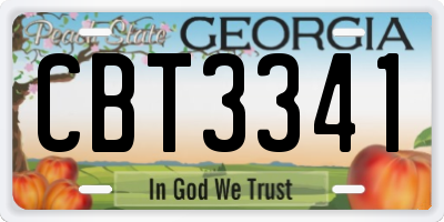 GA license plate CBT3341