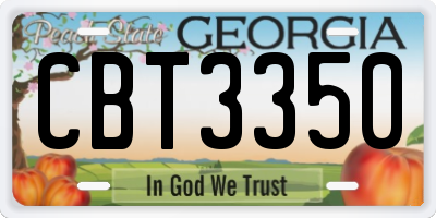 GA license plate CBT3350