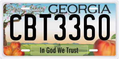 GA license plate CBT3360
