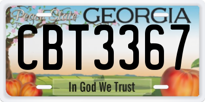 GA license plate CBT3367