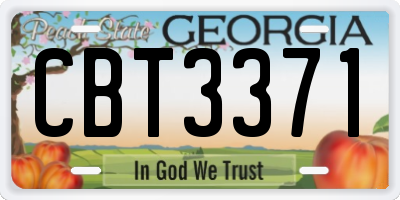 GA license plate CBT3371