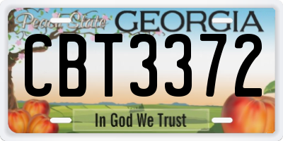 GA license plate CBT3372