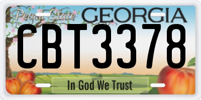 GA license plate CBT3378