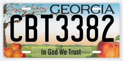 GA license plate CBT3382