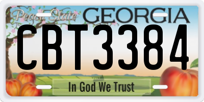 GA license plate CBT3384