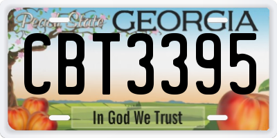 GA license plate CBT3395
