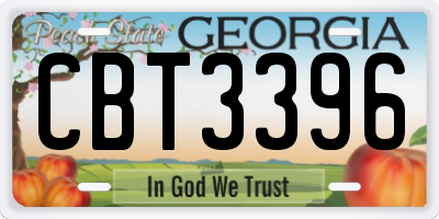 GA license plate CBT3396