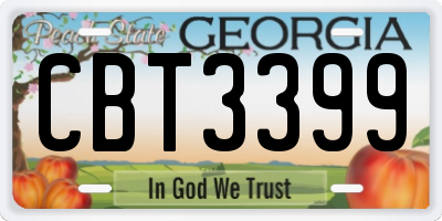GA license plate CBT3399