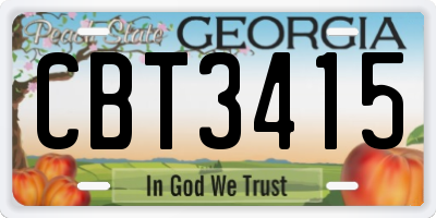 GA license plate CBT3415