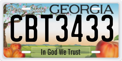 GA license plate CBT3433
