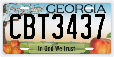 GA license plate CBT3437
