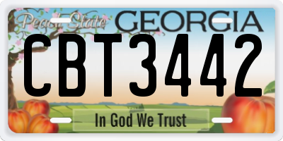 GA license plate CBT3442