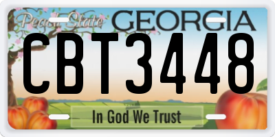 GA license plate CBT3448