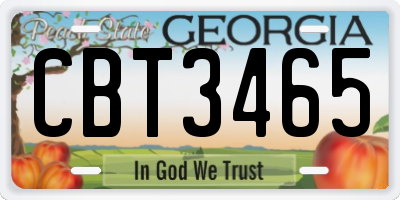 GA license plate CBT3465