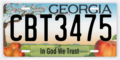 GA license plate CBT3475