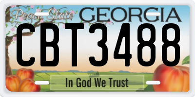 GA license plate CBT3488